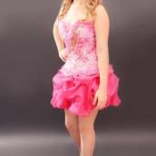Vestido curto rosa pregueado em Bauru