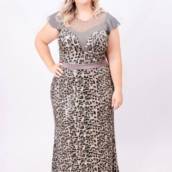 Vestido estampado com manga curta Plus Size em Bauru