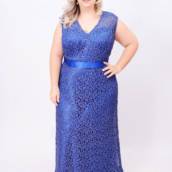 Vestido azul rendado Plus Size em Bauru