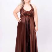 Vestido marrom de cetim Plus Size em Bauru