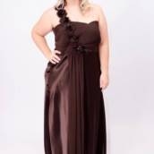 Vestido marrom de cetim Plus Size em Bauru