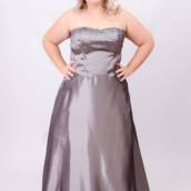 Vestido prata de cetim Plus Size em Bauru