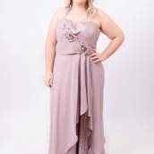 Vestido rose pregueado Plus Size em Bauru