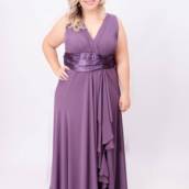 Vestido lilás pregueado Plus Size em Bauru