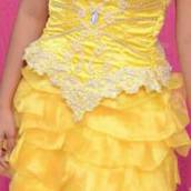 Vestido de Debutante Amarelo Curto