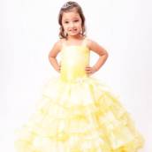 Vestido de Daminha de honra amarelo Bauru