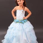 Vestido de Daminha de Honra azul bebe Bauru