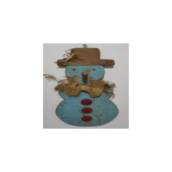 Boneco de Neve Decorativa em Madeira Demolição 25 x 53 cm