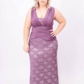 Vestido lilás com renda floral Plus Size em Bauru