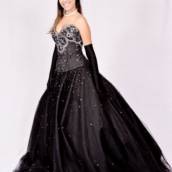 Vestido de Debutante Preto com Brilho