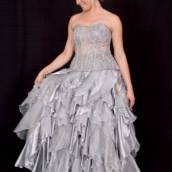 Vestido de Debutante Prata Longo