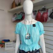 Blusa ciganinha azul em Bauru