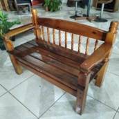 Banco com Encosto de Cama Torneado 108 x 51 x 84 cm Altura