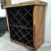 Adega de Vinho de Prancha de Araucária, 75 x 40 x 96 cm altura