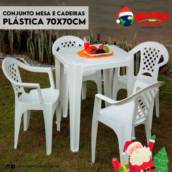 Conjunto mesa e cadeiras plástica 70x70cm