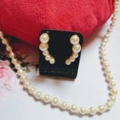 Conjunto de colar e brinco de pérolas Bauru