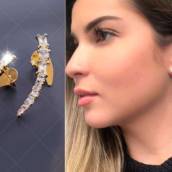 Brincos com pedras ear cuff Bauru
