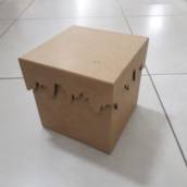 Caixa para Panetone com Tampa com Desenho de Neve