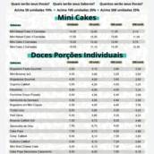 CARDÁPIO MINI CAKES - DOCES INDIVIDUAIS 