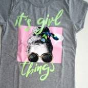 Camiseta Infantil Feminino Mescla - Bauru