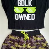 Conjunto Infantil Feminino tamanho 16 Preto - Bauru
