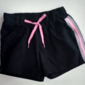 Shorts Infantil feminino Preto com listra Rosa - Bauru