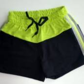 Shorts Infantil feminino Preto com listra Verde Neon - Bauru