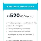 Gestão de Redes Sociais - Plano Pro