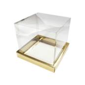Caixa multiuso (20x20x20) laminada ouro - Pct c/ 05 unidades 
