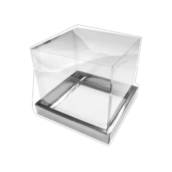 Caixa multiuso (12x12x12) laminada prata - Pct c/ 10 unidades   