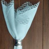 Guardanapo Cambraia Linho com Creche Rendado a Mão