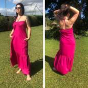 Vestido longo de amarração - PINK