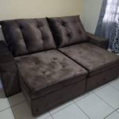 Sofá Retrátil e Reclinável Marrom em Bauru