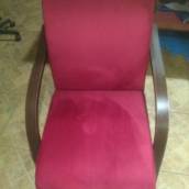 Troca de Estofamento de Poltrona Interna para Sala - Material Sued Vinho