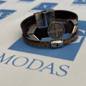 Pulseira de couro sintético