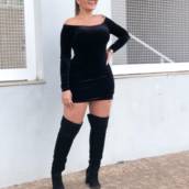 Vestido de Veludo manga comprida em Bauru