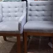 Cadeira de Mesa de Jantar em Veludo Cinza