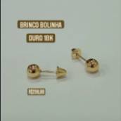 Brinco com bolinha 18K