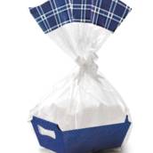 Cesta azul para presente em Bauru