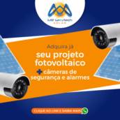 Energia solar com câmeras de segurança e alarme