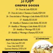 Cardápio de Crepes Doces da Kreperie Le Krepe em Bauru