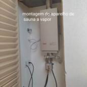 Montagem do aparelho de sauna e vapor 