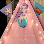 Festa do Pijama com cabanas - Tema Sereia