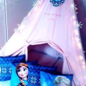 Festa do Pijama com cabanas -Tema Frozen