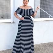 Vestido Longo Ciganinha Listrado em Bauru