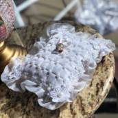 Mini Almofada para Alianças Branca Perolada para Casamento em Bauru