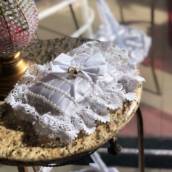 Mini Almofada para Alianças Branca com Babado Renda para Casamento em Bauru