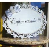 Placas de Casamento de MDF com laço de cetim em Bauru