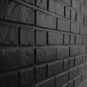 Placa  Decorativa Pvc Adesivada Dark Tijolinho Premium Preto Fosco 50x50cm  