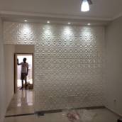 Parede 3D com placas de gesso